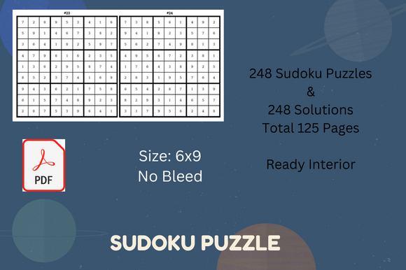 A Practical KDP Interior: 248 Sudoku Puzzles in a 6x9 Format