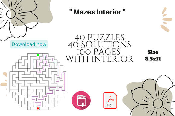 Circle Shaped Mazes for KDP Activity Book Interiors